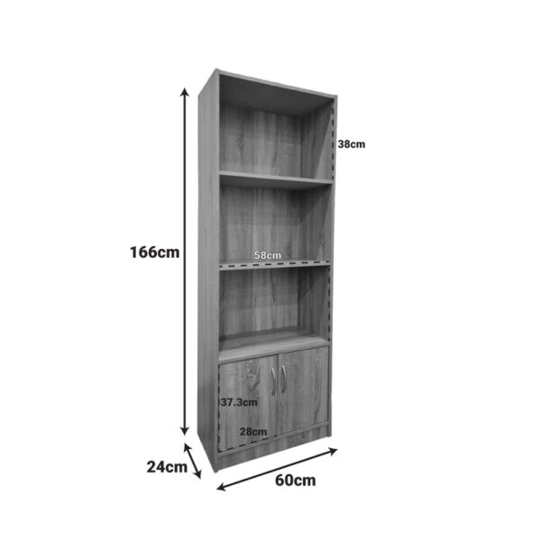 383-000004-4 Βιβλιοθήκη Tekaro pakoworld σε sonoma απόχρωση 60x29x166εκ. 383-000004