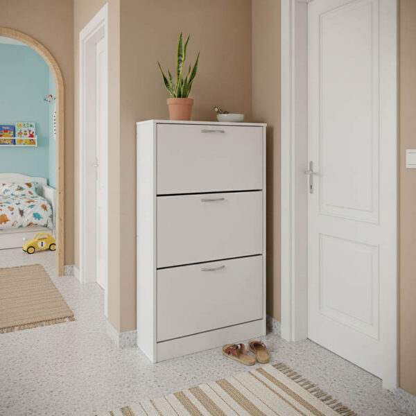 Παπουτσοθήκη Savaz pakoworld σε λευκή απόχρωση 60x24x114εκ.  383-000021