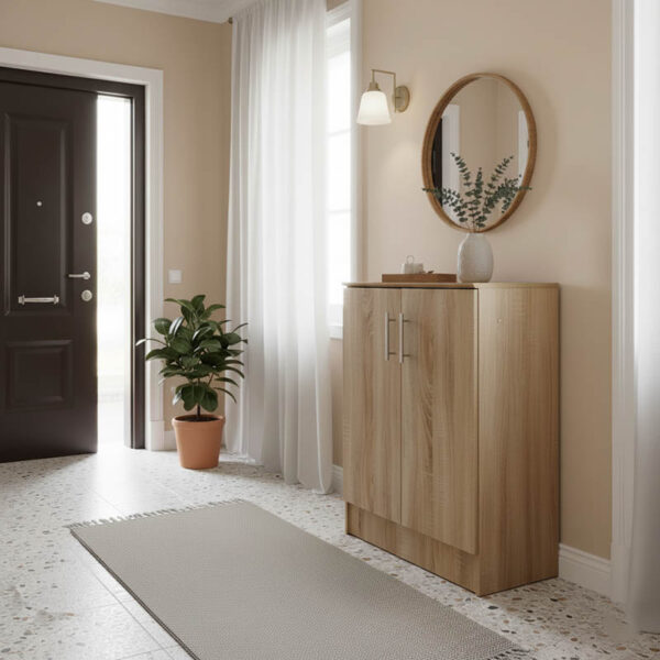 Παπουτσοθήκη-ντουλάπι Souken pakoworld 6 ζευγών σε sonoma απόχρωση 60x40x80εκ.  383-000071