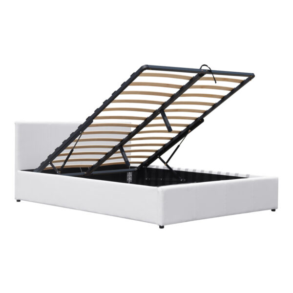 Κρεβάτι Dellia pakoworld με αποθηκευτικό χώρο pu λευκό 120x200εκ.  388-000002