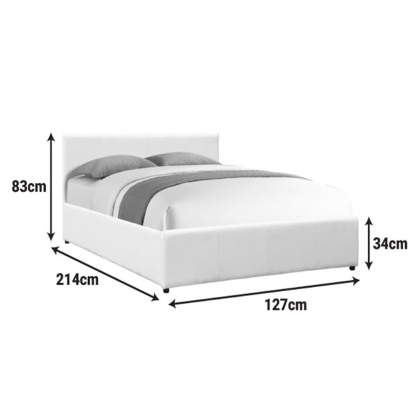 Κρεβάτι Dellia pakoworld με αποθηκευτικό χώρο pu λευκό 120x200εκ.  388-000002