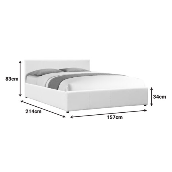 Κρεβάτι Dellia pakoworld με αποθηκευτικό χώρο pu λευκό 150x200εκ.  388-000004