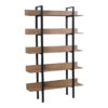 Βιβλιοθήκη Boderta pakoworld σε sonoma-μαύρη απόχρωση 120x30x190εκ.  395-000004