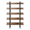 Βιβλιοθήκη Boderta pakoworld σε sonoma-μαύρη απόχρωση 120x30x190εκ.  395-000004