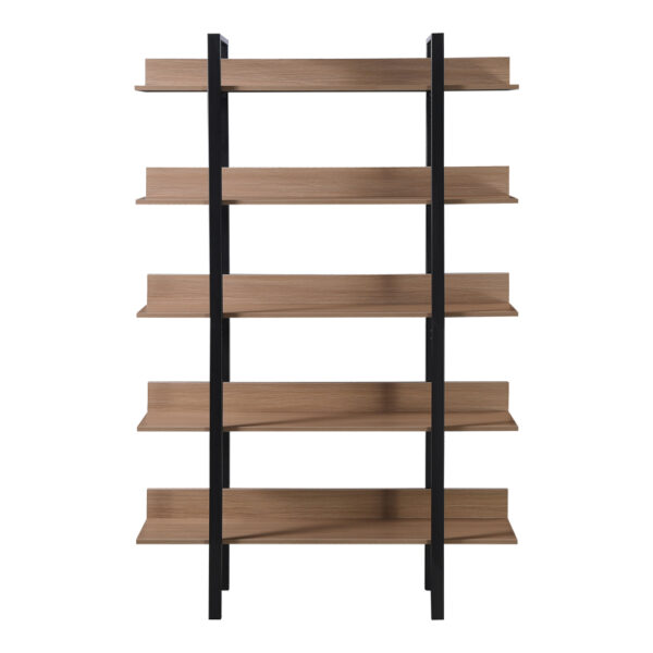 Βιβλιοθήκη Boderta pakoworld σε sonoma-μαύρη απόχρωση 120x30x190εκ.  395-000004
