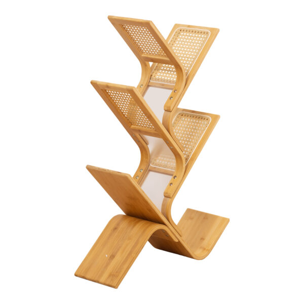 Βιβλιοθήκη Tome pakoworld μπαμπού σε φυσική απόχρωση 63x20x92εκ.  408-000018