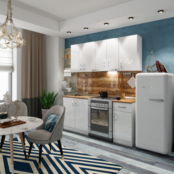 Σύνθεση Κουζίνας μήκος 2.60 μ ύψος 2,17 μ βάθος 0,60 μ, Luxury 260, Genomax