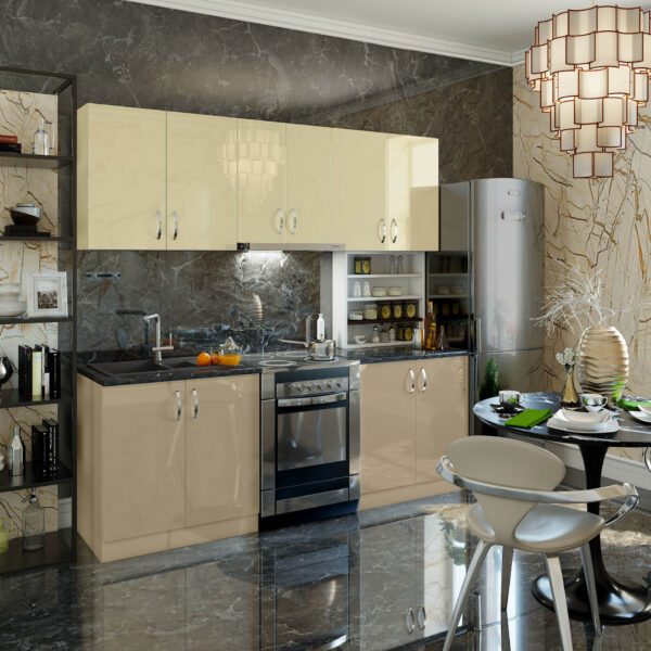 Σύνθεση Κουζίνας μήκος 2.60 μ ύψος 2,17 μ βάθος 0,60 μ, Glossmax 260, Genomax