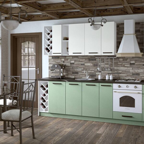 Σύνθεση Κουζίνας μήκους 5.60 μ ύψος 2,17 μ βάθος 0,60 μ, MAT 580 MENTA, Genomax