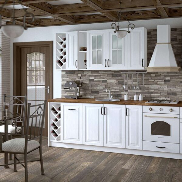 Σύνθεση Κουζίνας μήκους 5.00 ύψος 2,17 μ βάθος 0,60 μ, MDF Vintage 280B με ΔΩΡΟ πάγκο, Genomax