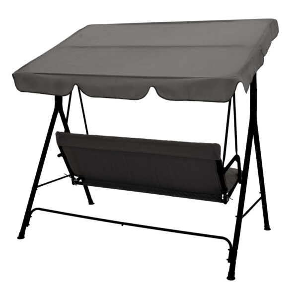 Κούνια κήπου Globo pakoworld μέταλλο μαύρο-ύφασμα γκρι 170x110x153εκ.  219-000010