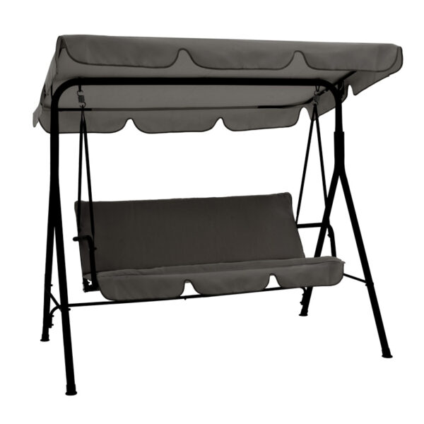 Κούνια κήπου Globo pakoworld μέταλλο μαύρο-ύφασμα γκρι 170x110x153εκ.  219-000010