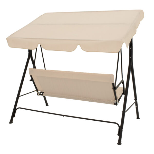 Κούνια κήπου Globo pakoworld μέταλλο μαύρο-ύφασμα μπεζ 170x110x153εκ.  219-000011