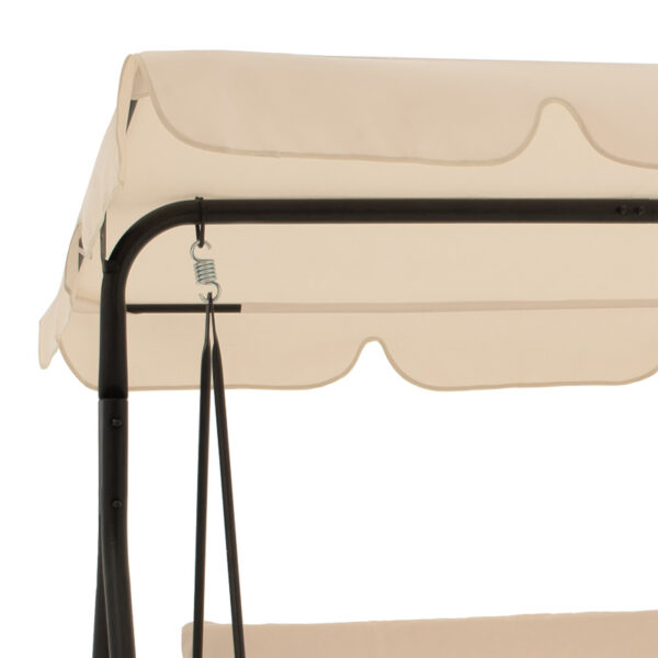 Κούνια κήπου Globo pakoworld μέταλλο μαύρο-ύφασμα μπεζ 170x110x153εκ.  219-000011