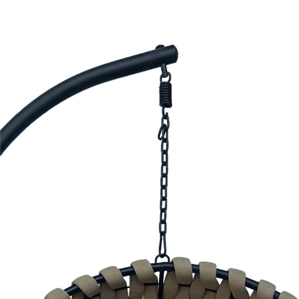 Κούνια φωλιά με βάση Makito pakoworld μέταλλο μαύρο-pvc σε μπεζ- γκρι απόχρωση 100x105x195εκ.  368-000003