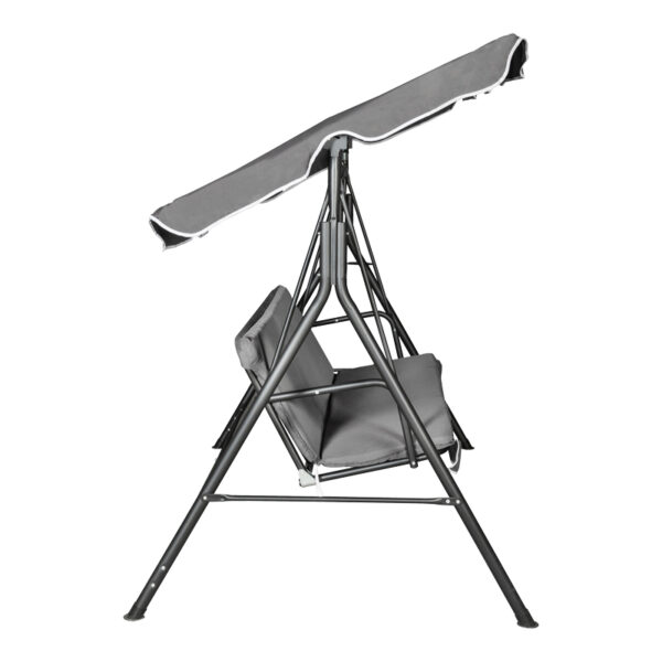 Κούνια κήπου Globo pakoworld μέταλλο μαύρο-ύφασμα σε ανθρακί απόχρωση 170x110x153εκ.  407-000001