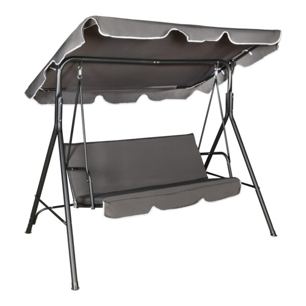 Κούνια κήπου Globo pakoworld μέταλλο μαύρο-ύφασμα σε ανθρακί απόχρωση 170x110x153εκ.  407-000001