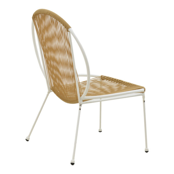 152-000043-2 Καρέκλα Dapper pakoworld λευκό μέταλλο-pe φυσικό 64.5x71x92.5εκ. 152-000043