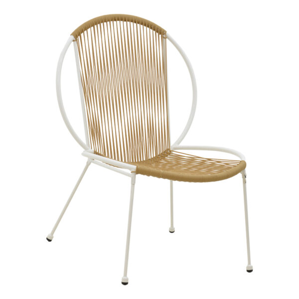 Καρέκλα Dapper pakoworld λευκό μέταλλο-pe φυσικό 64.5x71x92.5εκ.  152-000043