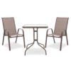 200-000309-1 Τραπεζαρία Watson-Calan σετ 3τεμ pakoworld μέταλλο-textilene καφέ 60x60x70εκ. 200-000309