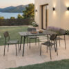 Τραπεζαρία Moraja Deraby Ι pakoworld σετ 5τεμ μαύρο μέταλλο 140x80x72εκ.  200-001682