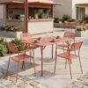 Τραπεζαρία Moraja Federal pakoworld σετ 5τεμ terracotta μέταλλο 140x80x72εκ.  200-001687