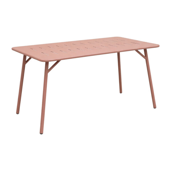 Τραπεζαρία Moraja Federal pakoworld σετ 5τεμ terracotta μέταλλο 140x80x72εκ.  200-001687