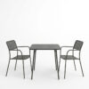 200-001690-1 Τραπεζαρία Moraja Federal pakoworld σετ 3τεμ μαύρο μέταλλο 70x70x73εκ. 200-001690
