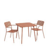 Τραπεζαρία Moraja Federal pakoworld σετ 3τεμ terracotta μέταλλο 70x70x73εκ.  200-001696