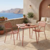 Τραπεζαρία Moraja Federal pakoworld σετ 3τεμ terracotta μέταλλο 70x70x73εκ.  200-001696