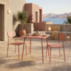 200-001697 Τραπεζαρία Moraja Deraby I pakoworld σετ 3τεμ terracotta μέταλλο 70x70x73εκ. 200-001697