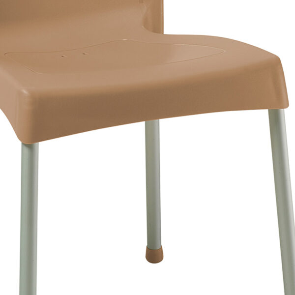 Καρέκλα Crafted pakoworld PP cappucino-αλουμίνιο γκρι.  253-000037
