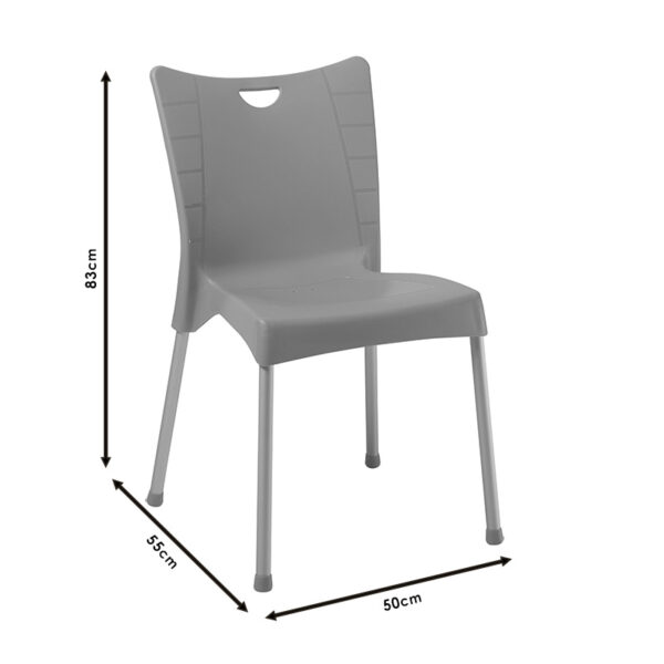 Καρέκλα Crafted pakoworld PP cappucino-αλουμίνιο γκρι.  253-000037